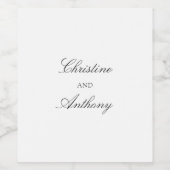 Old Money Black and White Classic Wedding ワインラベル (シングルラベル)