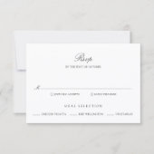 Old Money Black and White Classic Wedding 出欠カード (正面)