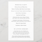 Old Money Black and White Classic Wedding Program チラシ (裏面)