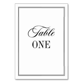 Old Money Black and White Wedding テーブルナンバー