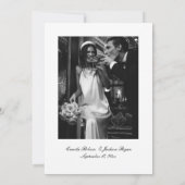 Old Money Black and White Wedding  招待状 (裏面)