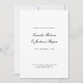 Old Money Black and White Wedding  招待状