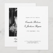 Old Money Black and White Wedding  招待状 (正面/裏面)