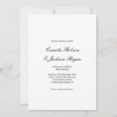 Old Money Black and White Wedding  招待状 (正面)