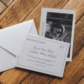 Old Money Black and White Wedding 招待状