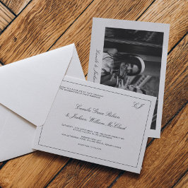 Old Money Black and White Wedding  招待状