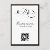 Old Money Black and White Wedding Details エンクロージャーカード (正面)