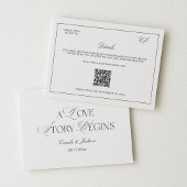 Old Money Black and White Wedding Details エンクロージャーカード