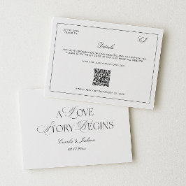 Old Money Black and White Wedding Details エンクロージャーカード