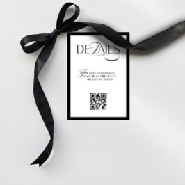 Old Money Black and White Wedding Details エンクロージャーカード