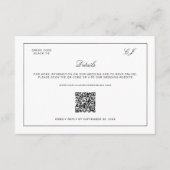 Old Money Black and White Wedding Details エンクロージャーカード (正面)