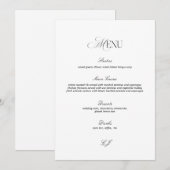 Old Money Black and White Wedding Menu Card 招待状 (正面/裏面)