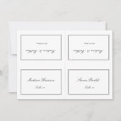 Old Money Black and White Wedding Place Card DIY 招待状 (正面)