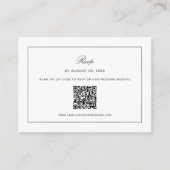 Old Money Black and White Wedding RSVP  エンクロージャーカード (正面)