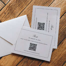 Old Money Black and White Wedding RSVP  エンクロージャーカード