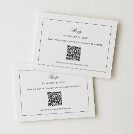 Old Money Black and White Wedding RSVP  エンクロージャーカード