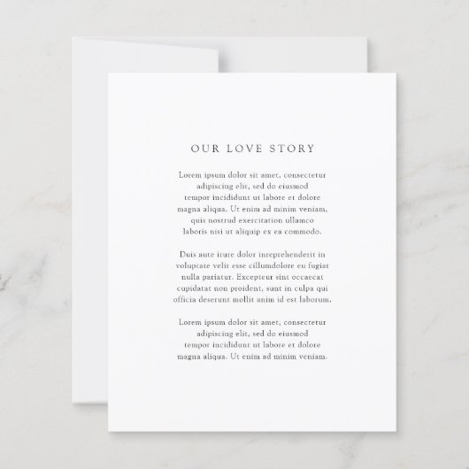 Old Money Black and White Wedding Save the Date (裏面)
