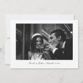 Old Money Black and White Wedding Save the Date 招待状 (裏面)