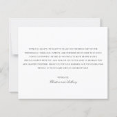 Old Money Black and White Wedding Thank You Card (裏面)