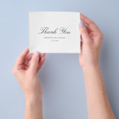 Old Money Black and White Wedding Thank You Card チラシ (手)