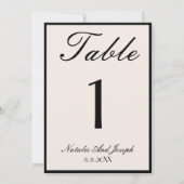 Old Money Black Cream Wedding Table Number 招待状 (裏面)