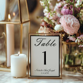 Old Money Black Cream Wedding Table Number 招待状