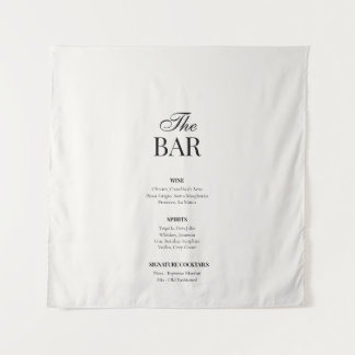 Old Money Black & White | Wedding Bar Fabric Sign タペストリー