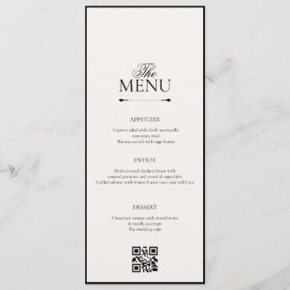 Old Money Black & White | Wedding White Menu プログラム