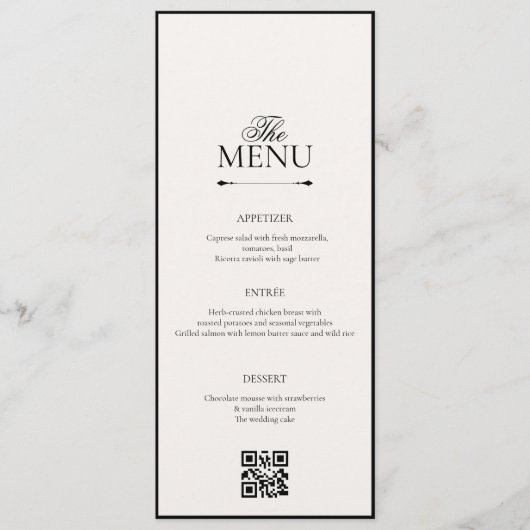Old Money Black & White | Wedding White Menu プログラム (正面)