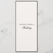 Old Money Black & White | Wedding White Menu プログラム (裏面)