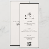 Old Money Black & White | Wedding White Menu プログラム (正面/裏面)