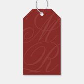Old Money Bold Red Monogram Wedding Thank You ギフトタグ (裏面)