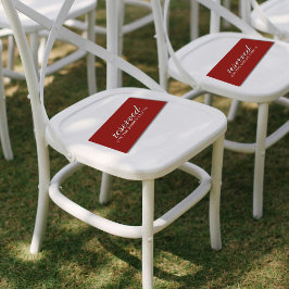 Old Money Bold Red Wedding Ceremony Chair プレイスカード