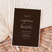 Old Money Brown Ivory Wedding 招待状