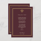 Old Money Burgundy Flat サンキューカード (正面/裏面)