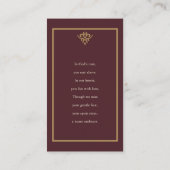 Old Money Burgundy Funeral Prayer Card 名刺 (裏面)