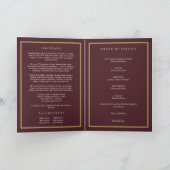 Old Money Burgundy Photo Memorial Funeral Program カード (内部)