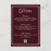 Old Money Burgundy Wedding Details  エンクロージャーカード (正面)