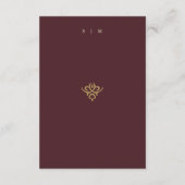 Old Money Burgundy Wedding Enclosure Card エンクロージャーカード (裏面)