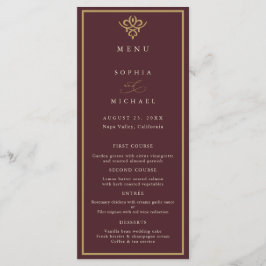 Old Money Burgundy Wedding Flat Menu メニュー