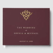 Old Money Burgundy Wedding Guest Book ゲストブック (正面)