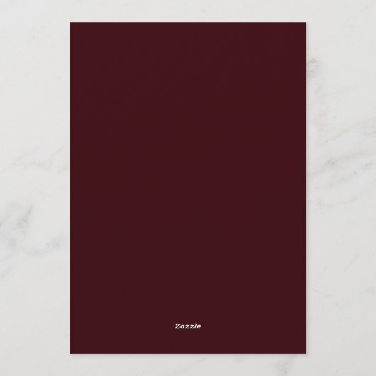 Old Money Burgundy Wedding Menu  Card 招待状 (裏面)