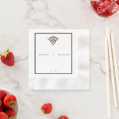 Old Money Burgundy Wedding Napkins 縁ありカクテルナプキン (インサイチュ)