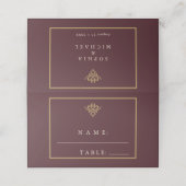 Old Money Burgundy Wedding Place Card プレイスカード (外部開封)