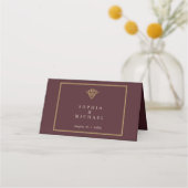 Old Money Burgundy Wedding Place Card プレイスカード (裏面)