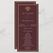 Old Money Burgundy Wedding Program プログラム (正面/裏面)