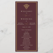 Old Money Burgundy Wedding Program プログラム (正面)