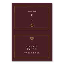 Old Money Burgundy Wedding Table Place Card テーブルナンバー