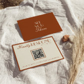 Old Money Burnt Orange QR Fancy Code Wedding 出欠カード