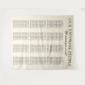 Old Money Chic Fabric Wedding Seating Chart Sign タペストリー (正面(横))